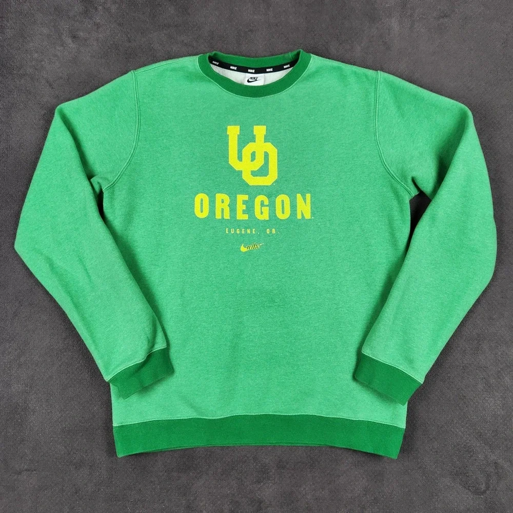 Oregon Ducks Nike Sweatshirt Mens Medium Green Crewneck Pullover OU